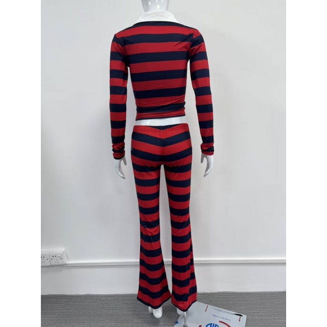 Striped Fashion Bell Pants Set