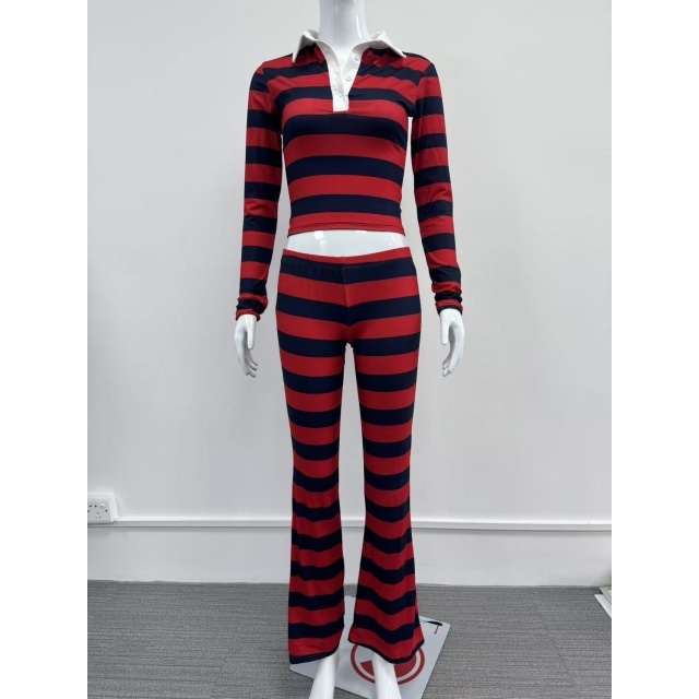 Striped Fashion Bell Pants Set