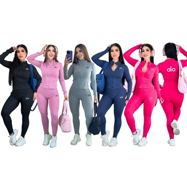 Zipper Long Sleeve High Waist Jogging Suit