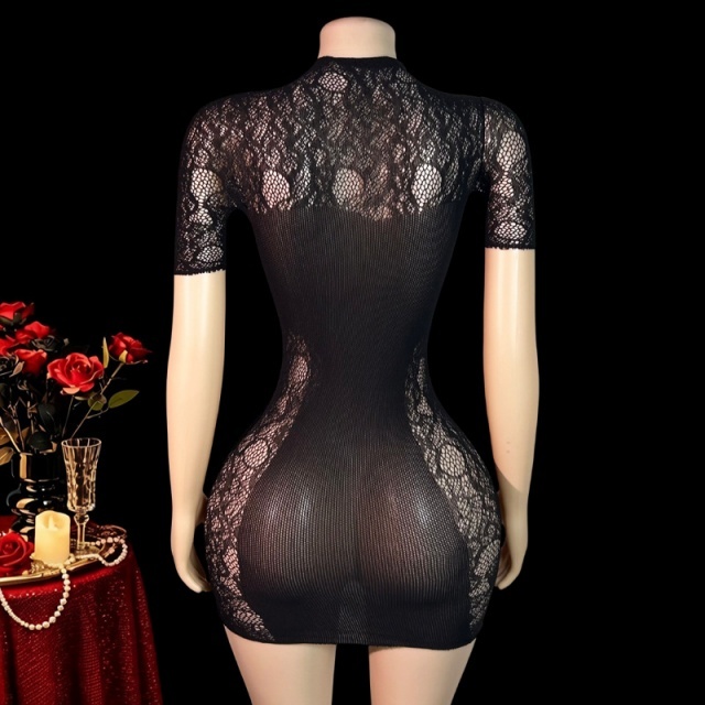 See Through Mesh Bodycon Lingerie Dress