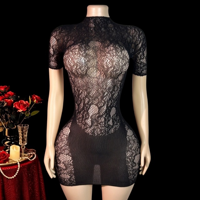 See Through Mesh Bodycon Lingerie Dress