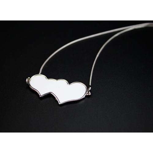 Popular Sublimation Blank Necklace Double Heart To Heart Shape