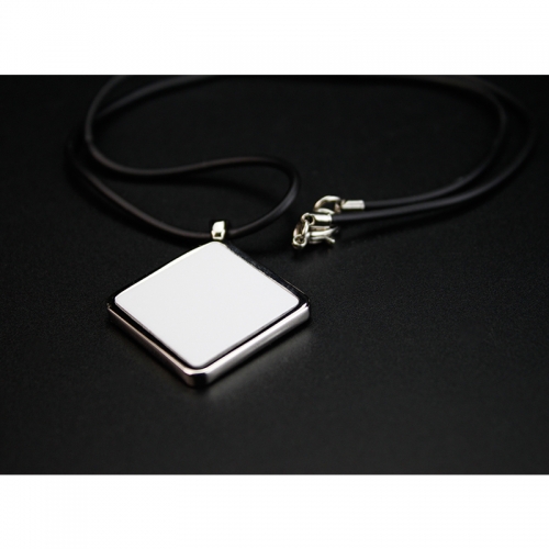 Popular Sublimation Blank Necklace With Leather Cord Diamond Shape