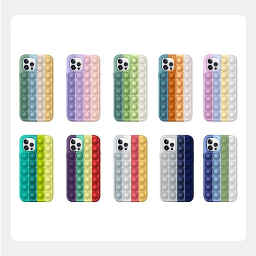 for iPhone 11, iPhone 12 iPhone Series New Stress Relief Toy Rainbow Thicker Phone Case