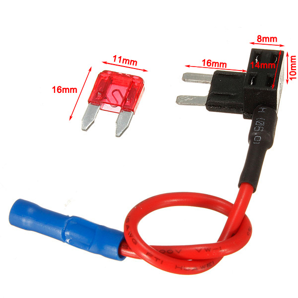 Ijuicy 5-Pack 12V Car Add-a-Circuit Fuse Taps - Mini ATM/APM Blade Fuse Adapters With 15A Fuses