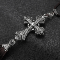Metal And Crystal Diamond Cross Jesus Christian Car Rear View Mirror Car Pendant Hanging Car Styling Accessories Auto Decoration