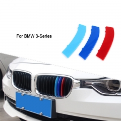 3pcs For BMW 3-Series E46 E90 F30 F34 E92 E93 3 Series Motorsport Power M Performance Car Front Grille Trim Strips Cover