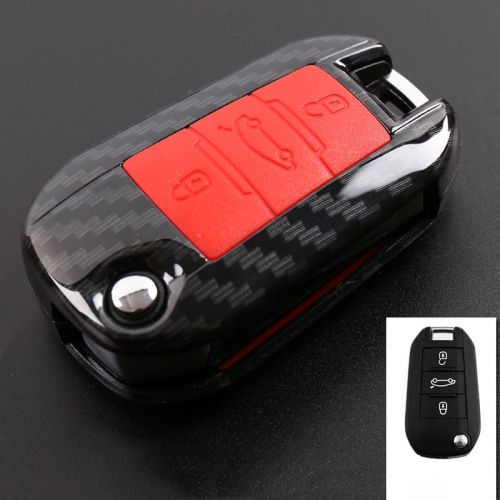  TPHJRM Car Key Fob Cover Smart Leather Key Case,Fit for Peugeot  3008 4008 5008 Citroen C4 C4L C6 C3-XR,Car Key Shell ABS Smart Car Key Fob  : Automotive