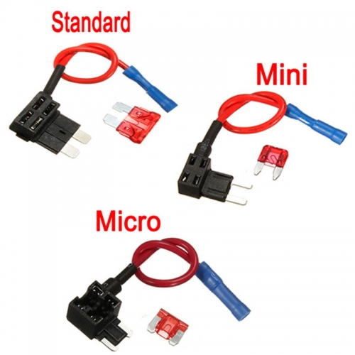 12/24V Car Add A Circuit Standard/Mini/Micro Blade Fuse Boxes Holder Piggy Back Fuses Tap