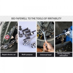 Multifunctional sleeve wrench Multiple interface wrench Universal rotation Car repair necessary Magnetic high quality Handle