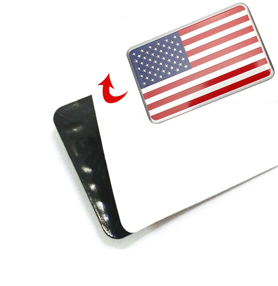 1x Aluminium 3D US American Flag Car Metal Decal Sticker Badge Emblem Adhesive 