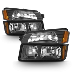 2002 2003 2004 2005 2006 Chevy Avalanche Body Cladding Model Headlights & Bumper Lights Set