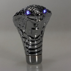 Universal Chrome Red Blue Led Eyes LED Eyes Car Cobra Manual Gear Shift Knob Snake Shifter