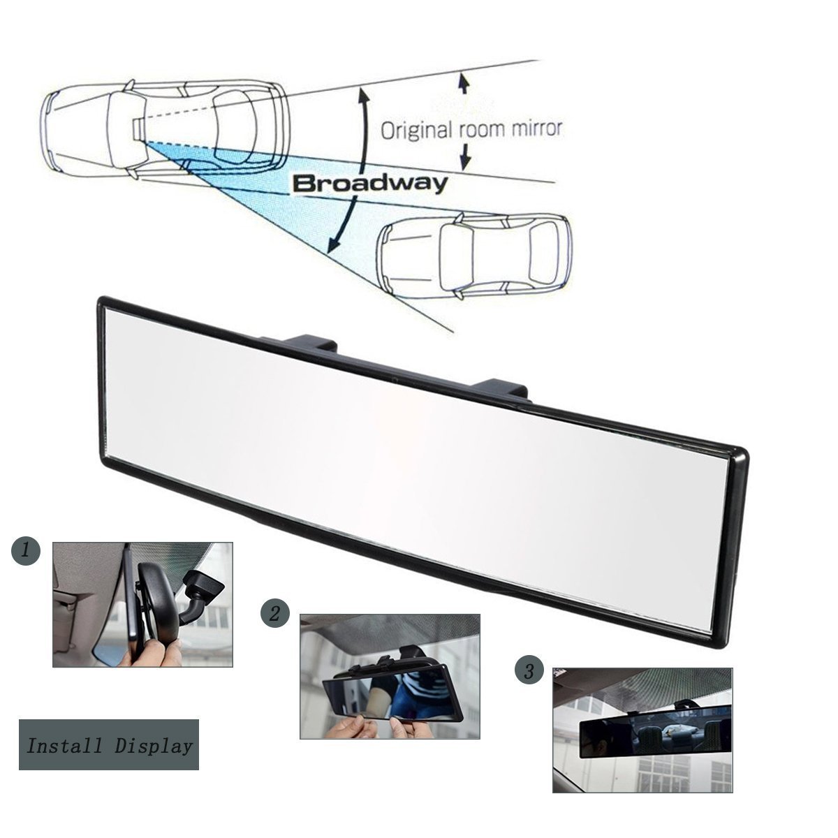 Wide Angle Rear View Mirror Universal Interior Curve Convex Rear View