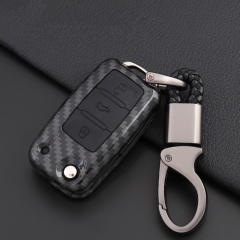 Key Shell for Automotive Carbon Car Key Case Cover for VW Volkswagen Golf 4 5 6 Bora Jetta POLO Passat B5 B6 Skoda Superb Octavia Fabia SEAT Ibiza Leo