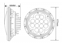7 Inch Round LED Headlight for Trucks 60W 6000K 5W High Power LED 12Leds 4000LM 12V IP65 High Low Beam
