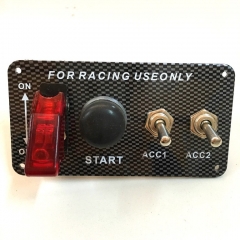 Racing Modified Carbon Fiber Panel LED Light One Button Start 4 in 1 Combination Switch