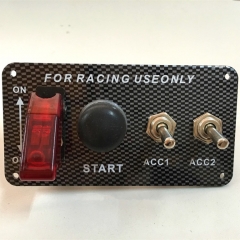 Racing Modified Carbon Fiber Panel LED Light One Button Start 4 in 1 Combination Switch