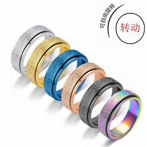 Spinner Ring Set for Women Men Anxiety Relief 6MM Fidget Rings for Anxiety Stainless Steel Frosted Ring Perfect for Weddings,Parties, Celebrations