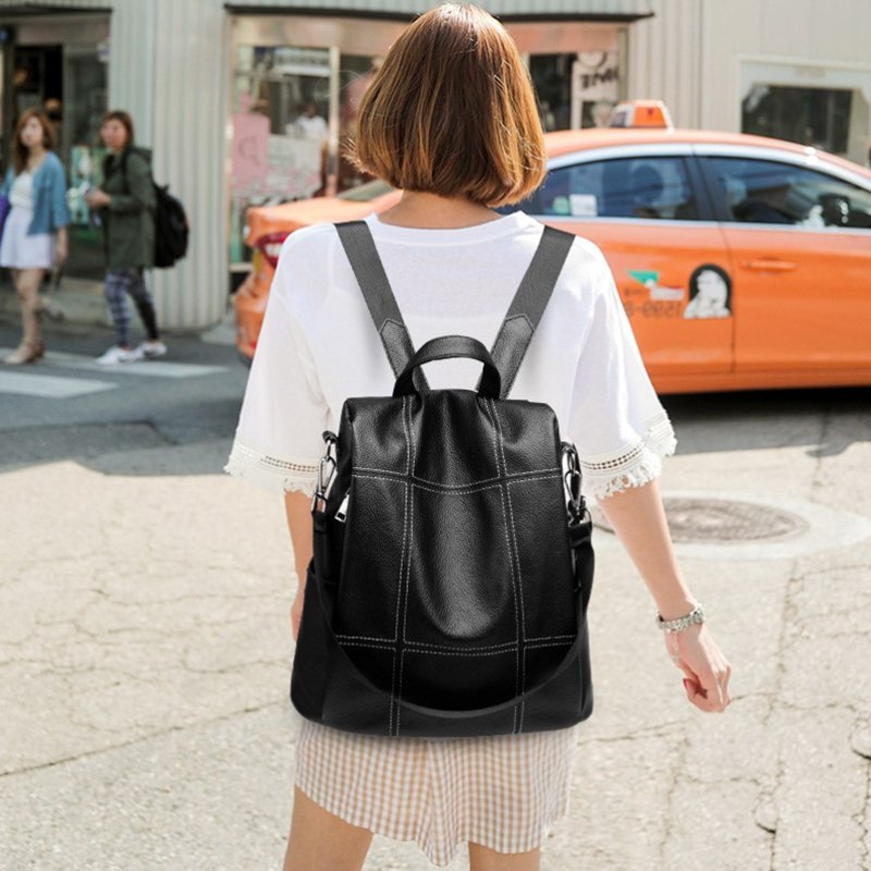 Women Soft Leather Backpack Female Vintage Backpacks for Teenager Girls School Bags Ladies Brown Daypack Women Bag 2019