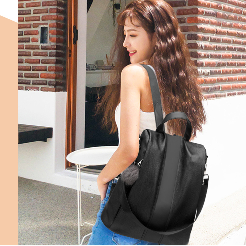 Women Leather Backpack Female Vintage Backpacks for Teenager Girls Fashion School Bag Ladies Shoulder Bag for Women 2019
