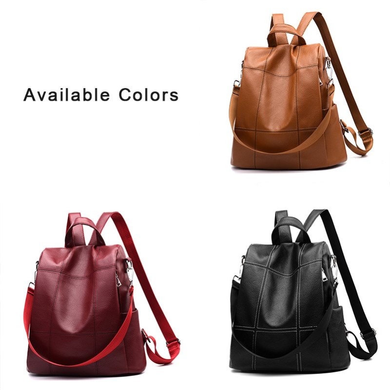 Women Soft Leather Backpack Female Vintage Backpacks for Teenager Girls School Bags Ladies Brown Daypack Women Bag 2019