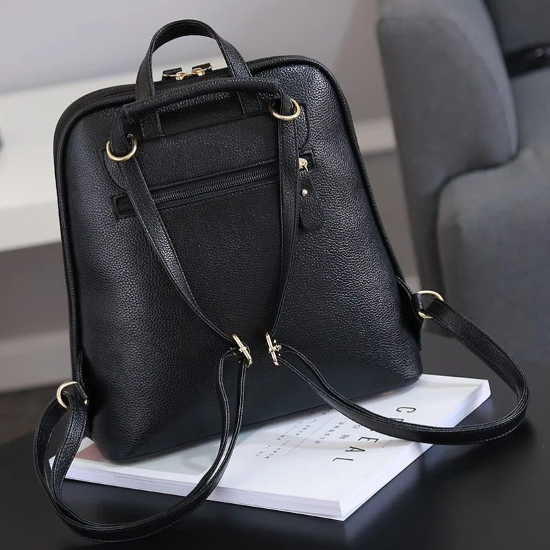 Women Leather Backpack Female Navy Blue Backpacks for Girls Mini Backpack for Teenagers Satchels Girls School Bags 2019