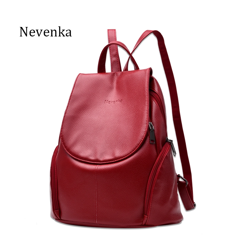 Nevenka 2018 Women Backpacks Fashion Leather Satchel  Bags Sac Zipper Bags Casual Shoulder Bags Mochila