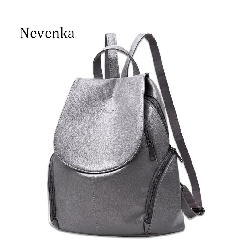 Nevenka 2018 Women Backpacks Fashion Leather Satchel  Bags Sac Zipper Bags Casual Shoulder Bags Mochila