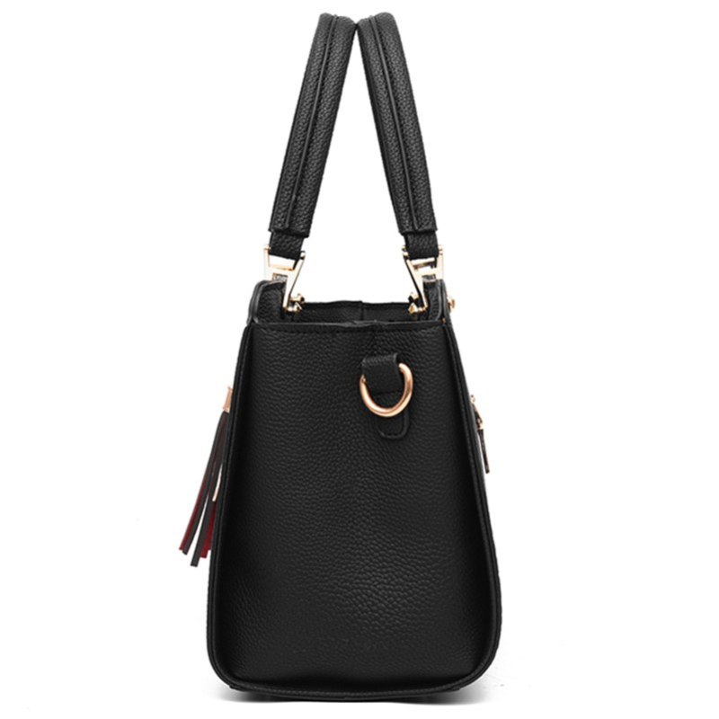 Nevenka Leather Handbag Women Luxury Handbags Top Handle Shoulder Bag for Girls Leather Corssbody Bag with Tassel Travelling Bag