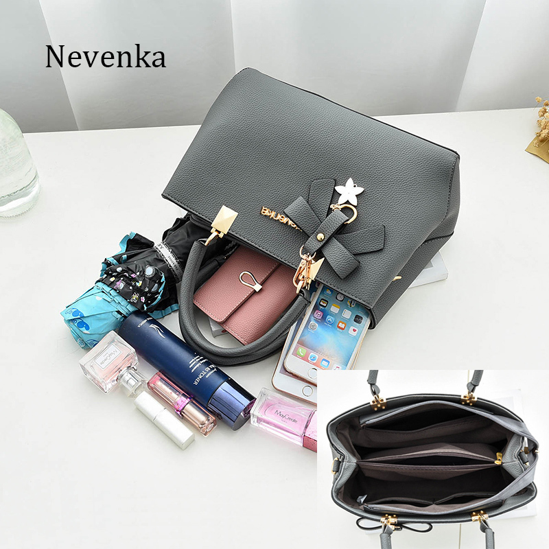 2018 Women Handbags Brand Design Leather Bags Bow Star Pendant Fashion Solid Style Shoulder Bags Luxury Casual Tote