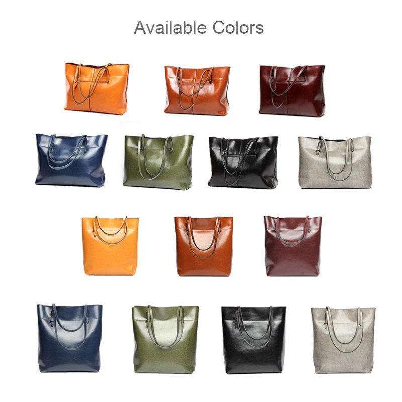 Genuine Leather Handbag Women Casual Tote Bag Female Large Capacity Shoulder Bags Luxury Handbags Women Bags Designer