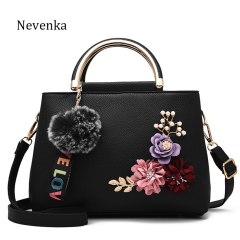 Nevenka Floral Handbags Women Top Handle Shoulder Bags PU Leather Handbag for Women Casual Totes Ladies Travelling Shopping Bag