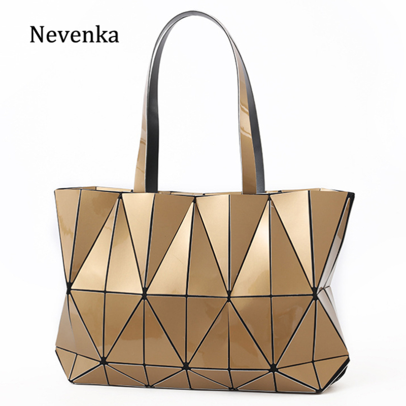 Nevenka Luxury Handbags Women Leather Handbag Female Purses and Handbags Girls Geometric Totes Luminous Handbags for Women 2018