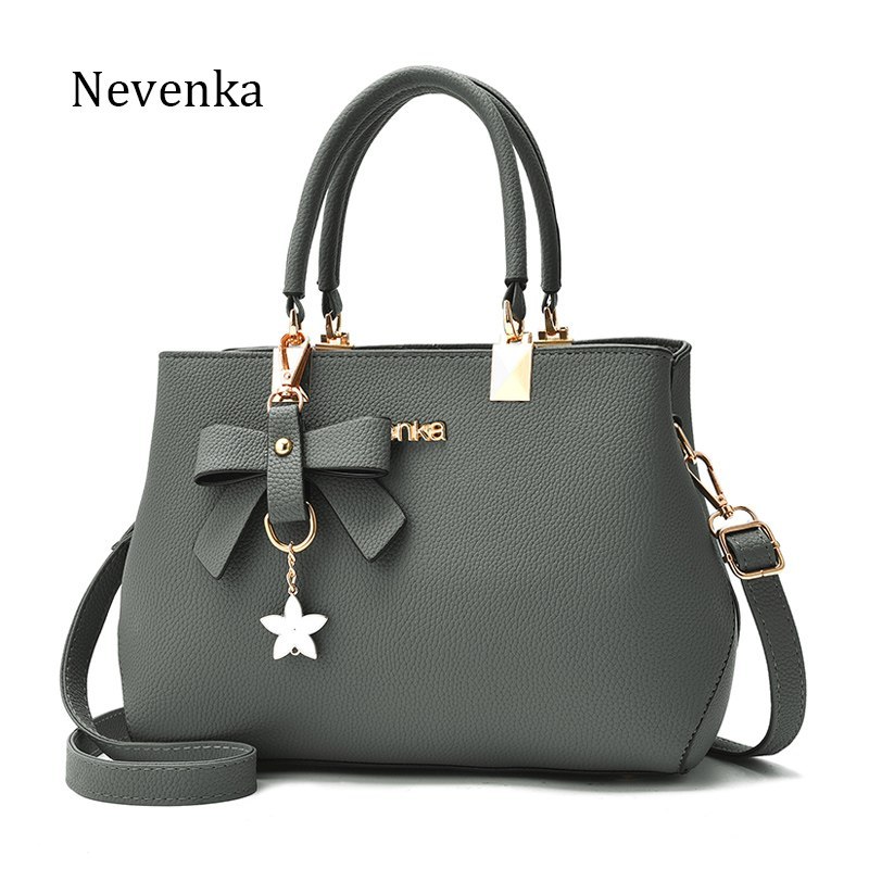 2018 Women Handbags Brand Design Leather Bags Bow Star Pendant Fashion Solid Style Shoulder Bags Luxury Casual Tote