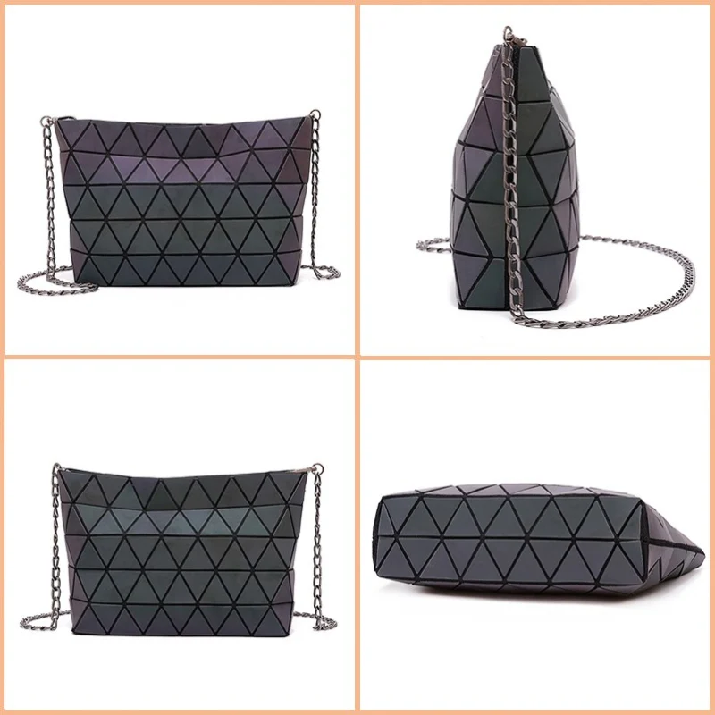 Nevenka Luminous Shoulder Bag Female Geometric Shoulder Bags Ladies Crossbody Bag Girls Holographic Shoulder Bags for Women 2018