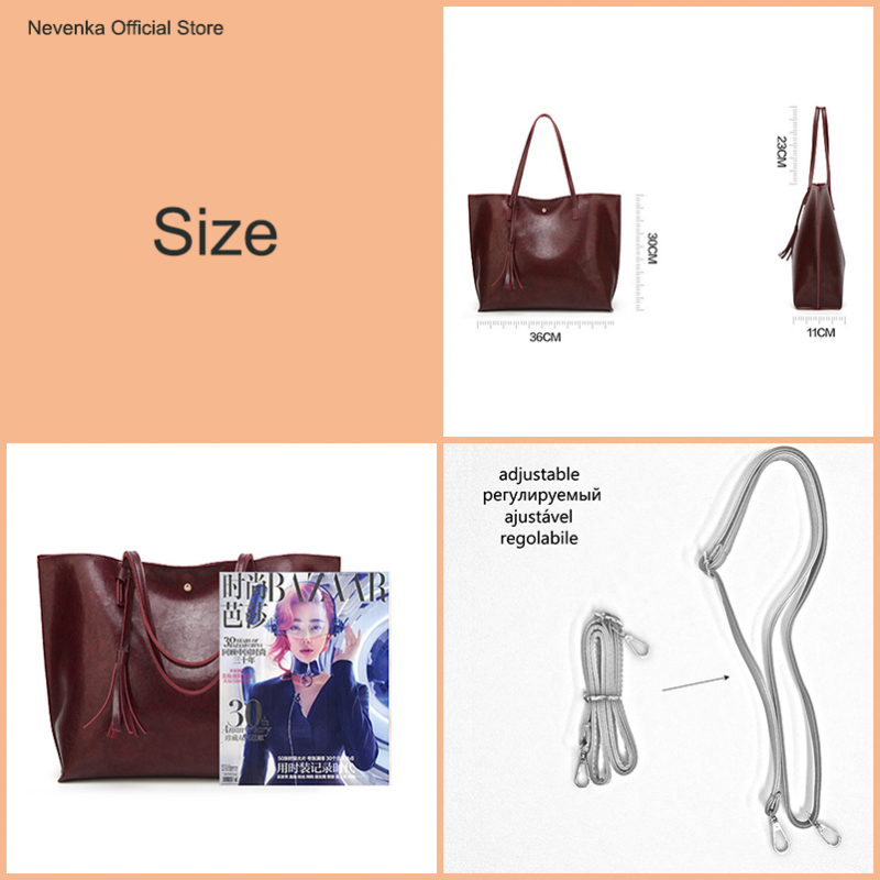 Nevenka Women Large Totes Leather Handbags Female Vintage Tote Bag Ladies Big Shopping Bags Ladies Hand Bags for Women 2018