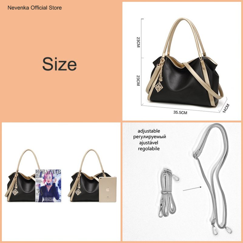 Nevenka Luxury Handbags Women Bags Designer Leather Shoulder Bag Ladies Large Crossbody Bag Leather Purses and Handbags 2018