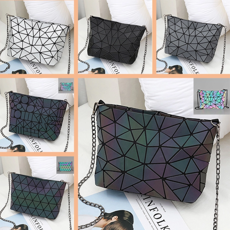 Nevenka Luminous Shoulder Bag Female Geometric Shoulder Bags Ladies Crossbody Bag Girls Holographic Shoulder Bags for Women 2018