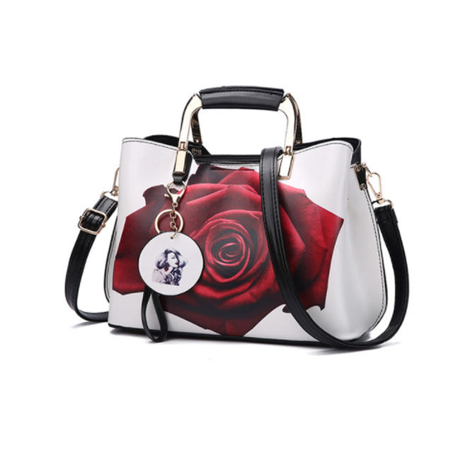 Women Handbag Fashion Style Female Painted Shoulder Bags Flower Pattern Messenger Bags Leather Casual Tote Evening Bag