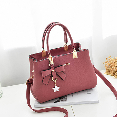 2018 Women Handbags Brand Design Leather Bags Bow Star Pendant Fashion Solid Style Shoulder Bags Luxury Casual Tote