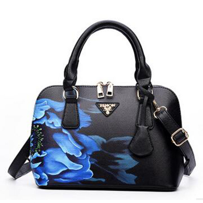 Flower Printed Luxury Leather Shell Bag 2018 Women Handbag Famous Brands Designer Shoulder Messenger Bag Sac A Main Sale