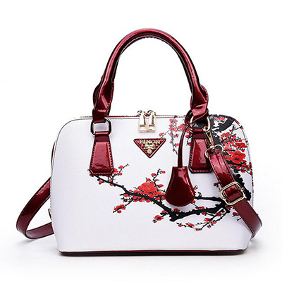 Flower Printed Luxury Leather Shell Bag 2018 Women Handbag Famous Brands Designer Shoulder Messenger Bag Sac A Main Sale