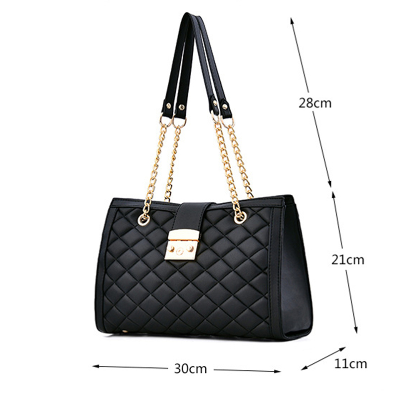 Single Shoulder Bag Ling Ge Lady Bag Lock Button 2019 New Chain Bag Large Bag Capacity