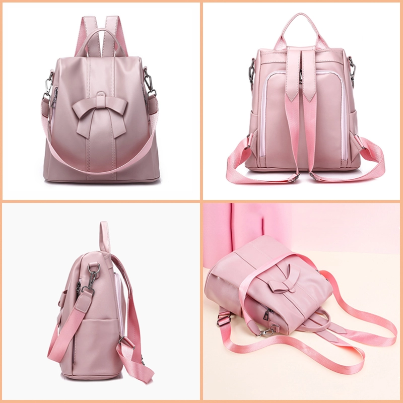 New fashionable bags of 2019, shoulder bags, ladies'sweetie PU backpacks, bow-knot bags