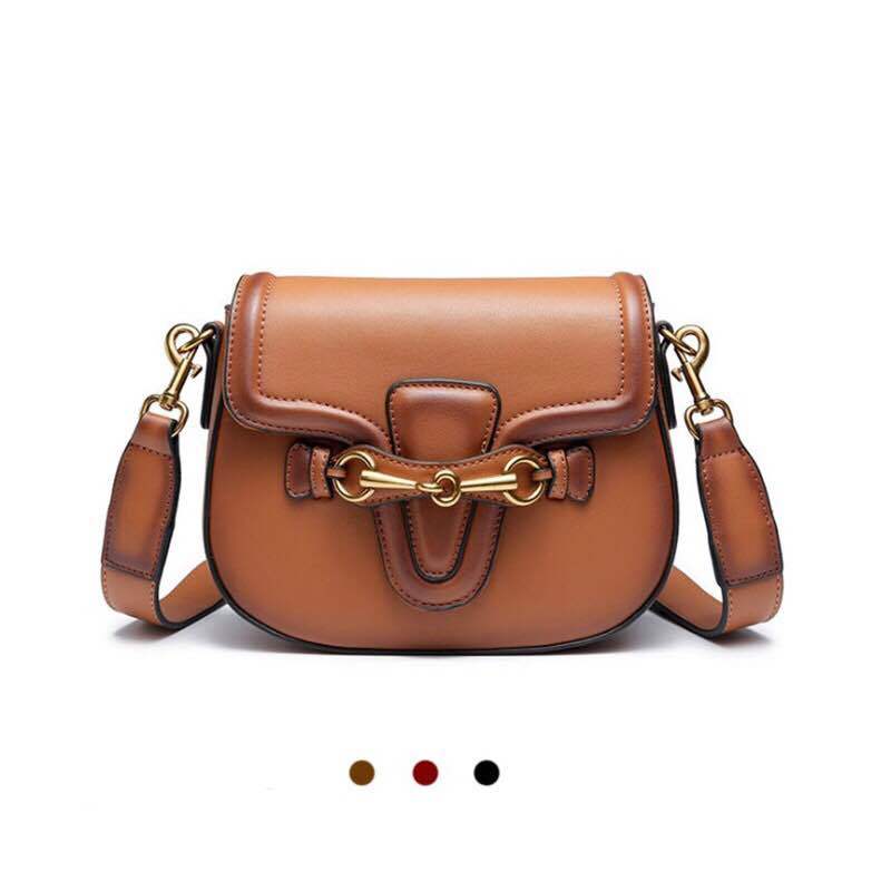 Retro Double Strap Shoulder Bag For Women Crossbody Saddle Handbag with Adjustable Strap