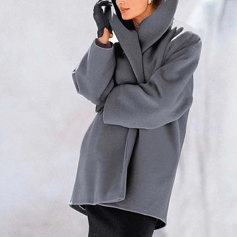 Nevenka Warm and Fashionable Multicolor Shawl Collar Coat for Women Female Casual Coat