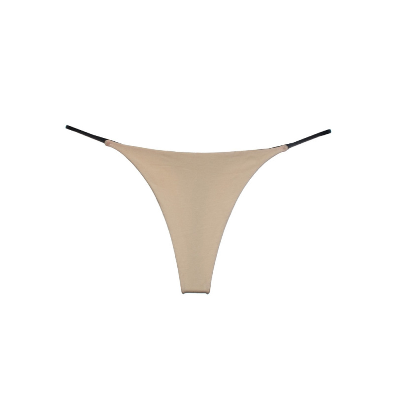Nevenka Two-layer Thin Strap Sexy Thong Low-waist Double-layer Bikini Cotton Ladies Panties