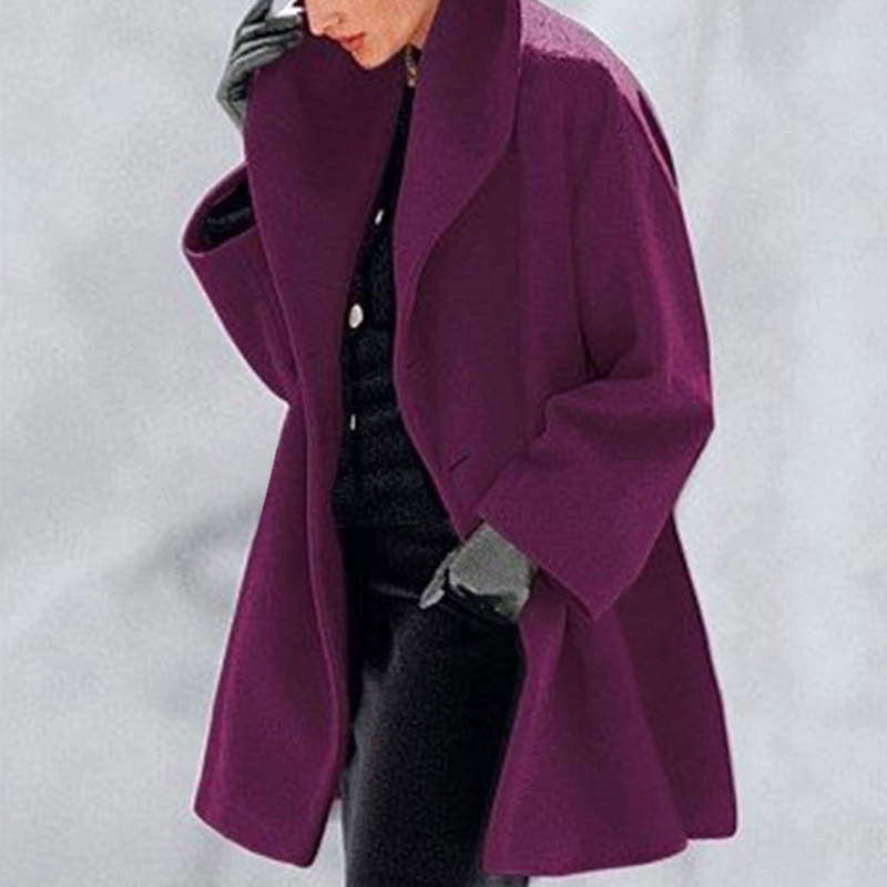 Nevenka Warm and Fashionable Multicolor Shawl Collar Coat for Women Female Casual Coat