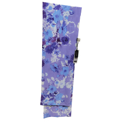 Nevenka Women's Silk Scarf Purple Flower Neckerchief for Ladies